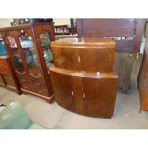 775 - WALNUT VENEERED DRINKS CABINET