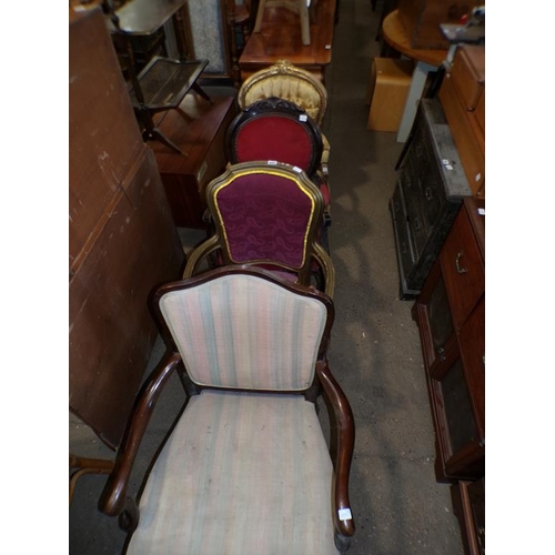 805 - FOUR SHOW FRAMED ARMCHAIRS