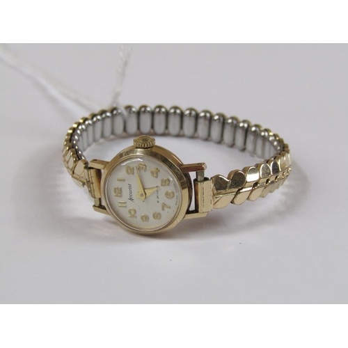 1400 - 9ct ACCURIST LADIES WATCH ON A PLATED STRAP