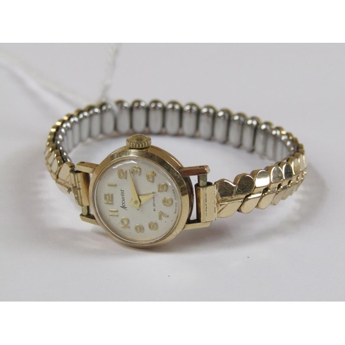 1400 - 9ct ACCURIST LADIES WATCH ON A PLATED STRAP