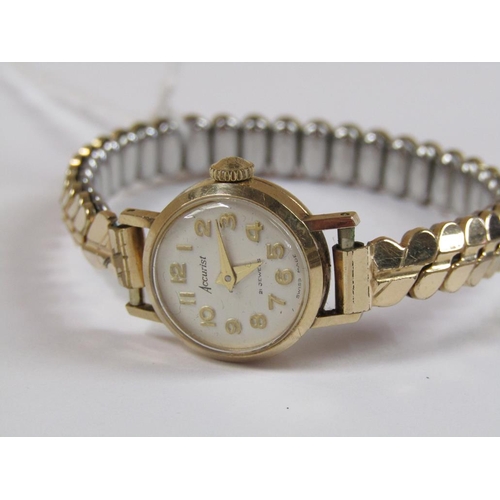 1400 - 9ct ACCURIST LADIES WATCH ON A PLATED STRAP