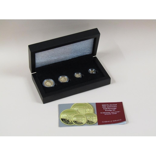 1403 - 2020 PRE-DECIMAL 50th ANNIVERSARY GOLD SOVEREIGN PRESTIGE SET CONTAINING 1/8 SOVERIEGN, 1/4 SOVEREIG... 