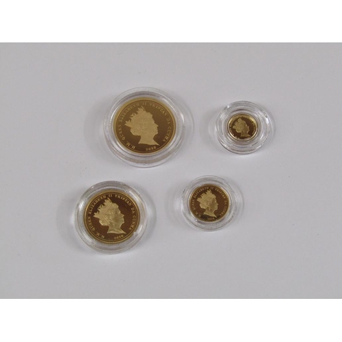 1403 - 2020 PRE-DECIMAL 50th ANNIVERSARY GOLD SOVEREIGN PRESTIGE SET CONTAINING 1/8 SOVERIEGN, 1/4 SOVEREIG... 