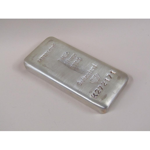 1407 - METALOR 1 KILOGRAM SILVER INGOT