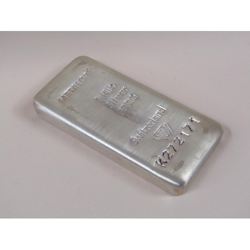 METALOR 1 KILOGRAM SILVER INGOT