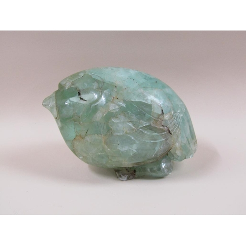 1408 - GREEN JADEITE FIGURE OF A BIRD