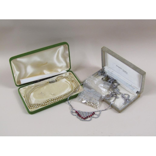 1409 - TWO BOXES OF MIXED COSTUME JEWELLERY