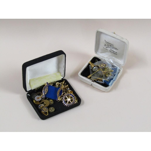 1413 - TWO BOXES OF WATFORD ROTARY CLUB BADGES