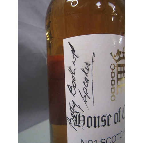 1240 - BOTTLE OF HOUSE OF COMMONS NO.1 SCOTCH WHISKY SIGNED BY LATE BETTY BOOTHROYD