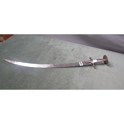 1266 - ORIENTAL STEEL SABRE SWORD WITH CRUCIFORM HANDLE, 85CM L OVERALL