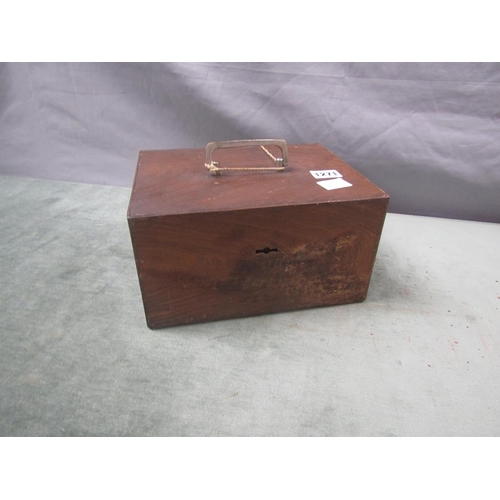 1271 - STEEL SECURITY BOX WITH ALARM BELL, 25CM W