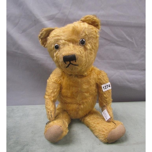 1274 - STRAW FILLED TEDDY BEAR, 52CM H