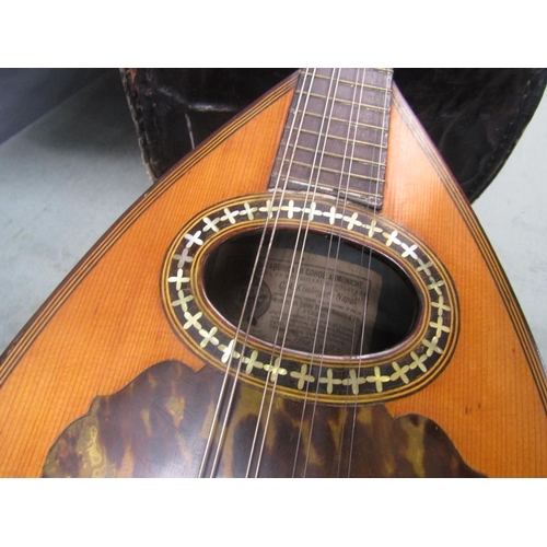 1297 - C A KISSLINGER MANDOLIN, MADE IN NAPLES 1894, 60CM L OVERALL, IN ORIGINAL CASE