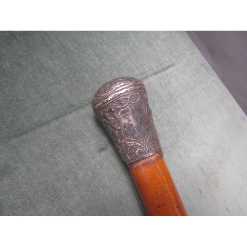 1311 - SILVER TOPPED WALKING CANE AND OTHER OTHER