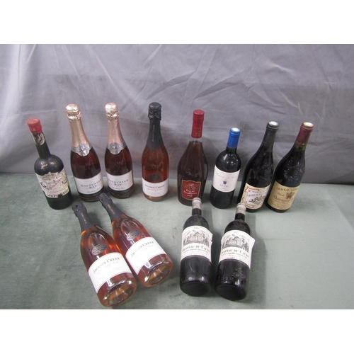 1219 - BOX OF TWELVE ASSORTED WINES AND CHAMPAGNES