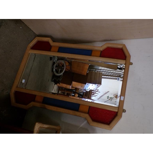 693 - MULTI COLOURED FRAMED MIRROR