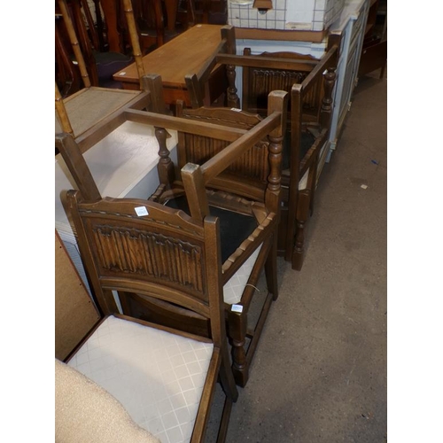 837 - FIVE OAK DINING CHAIRS