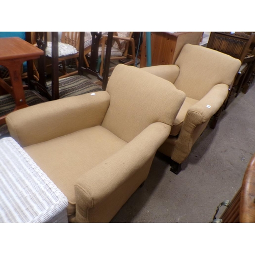 838 - TWO UPHOLSTERED ARMCHAIRS