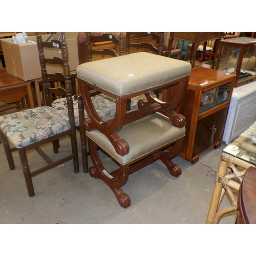 843 - TWO X FRAME STOOLS