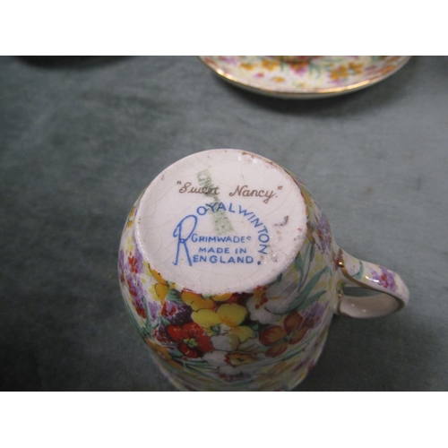 220 - BOX OF MIXED TEAWARES TO INLC CHINTZ