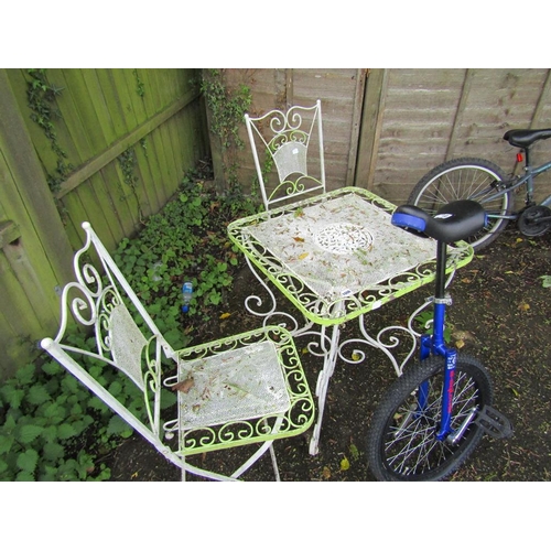 1006 - GARDEN TABLE AND TWO CHAIRS