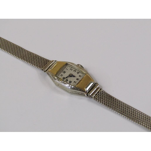 1513 - 18ct WHITE GOLD ART DECO WATCH