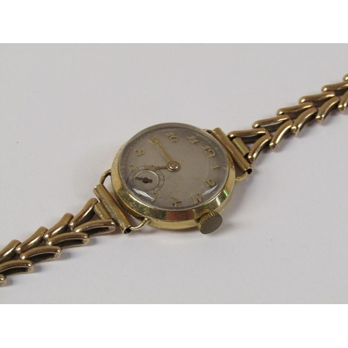 1518 - 18ct GOLD LADIES WATCH WITH 9ct GOLD STRAP