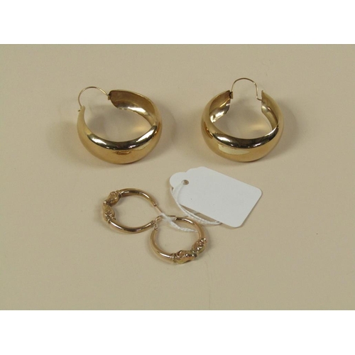 1521 - TWO PAIRS OF 9ct GOLD EARRINGS - 15g