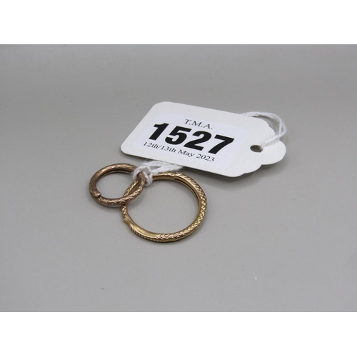 1527 - TWO GOLD SPLIT RINGS