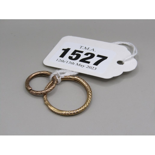 1527 - TWO GOLD SPLIT RINGS