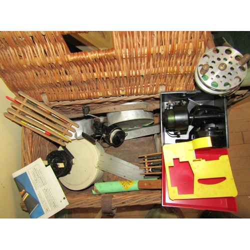 1221 - COLLECTION OF FISHING EQUIPMENT TO INCL FOUR RODS