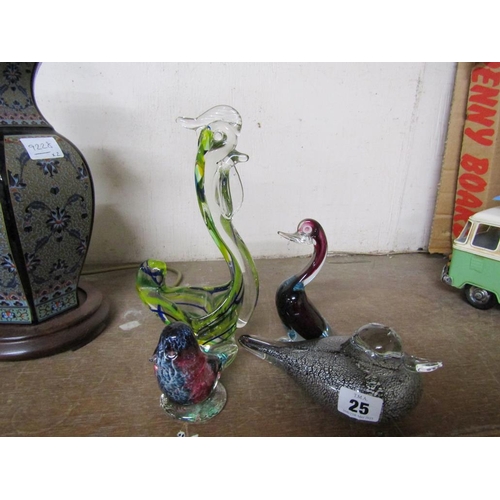 25 - COLLECTION OF MURANO GLASS BIRDS