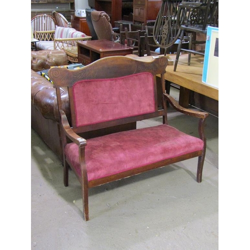 668 - EDWARDIAN TWO SEATER SETTEE