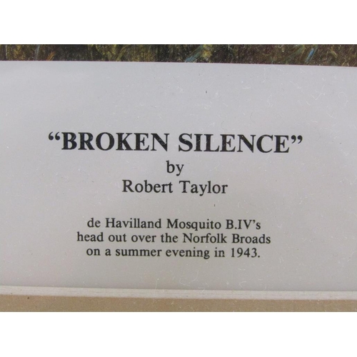 1107 - ROBERT TAYLOR - BROKEN SILENCE, F/G COLOURED PRINT, 50CM X 70CM