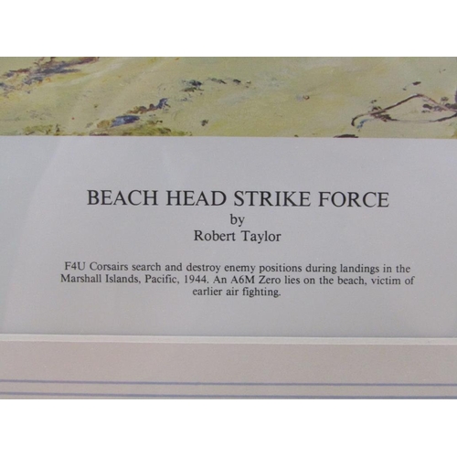 1123 - ROBERT TAYLOR - BEACH HEAD STRIKE FORCE, F/G COLOURED PRINT, 50CM X 70CM