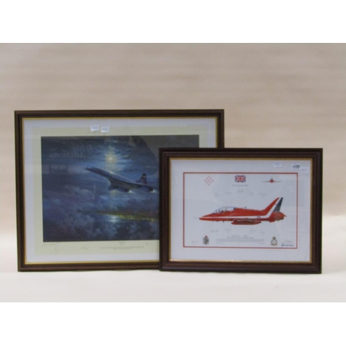 1125 - TWO FRAMED COLOURED PRINTS - THE RED ARROWS 2001 & THE LAST CONCORDE COMMERCIAL FLIGHT