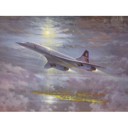 1125 - TWO FRAMED COLOURED PRINTS - THE RED ARROWS 2001 & THE LAST CONCORDE COMMERCIAL FLIGHT