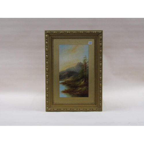 1131 - IN THE MANNER OF DAVID MARSHALL - AUTUMN MOUNTAINOUS LANDSCAPE, OIL ON PANEL, FRAMED, 45CM X 25CM