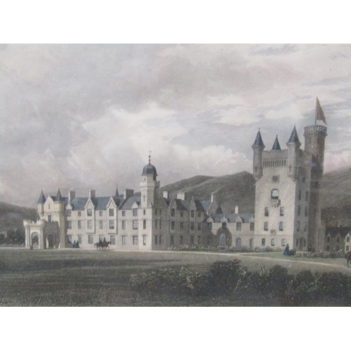 1138 - TWO FRAMED COLOURED PRINTS - BALMORAL CASTLE & THE WEARY SPORTSMAN, EACH F/G