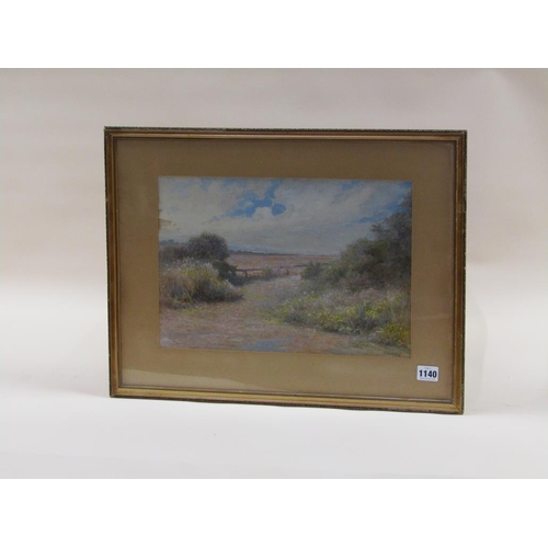 1140 - R HARTLEY - SUMMERTIME LANDSCAPE, SIGNED MIXED MEDIA, FRAMED, 37CM X 39CM