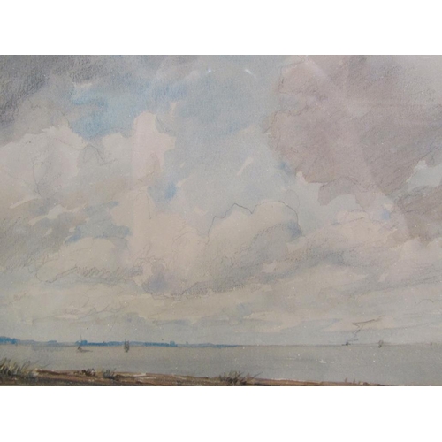 1143 - TWO PAINTINGS - SIGNED INDISTINCTLY, DATE 1978, TWO COASTAL SCENES, WATERCOLOURS, F/G, 17CM X 25CM