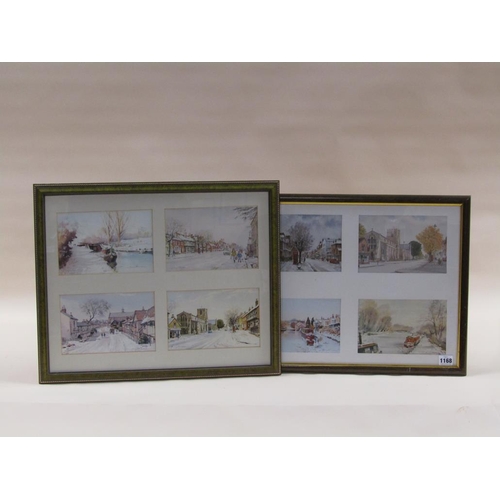 1168 - TWO FRAMED SERIES OF EIGHT COLOURED PRINTS BY HARRY SHELDON, BERKHAMSTED SUBJECTS