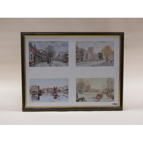 1168 - TWO FRAMED SERIES OF EIGHT COLOURED PRINTS BY HARRY SHELDON, BERKHAMSTED SUBJECTS