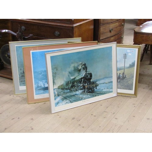 1173 - DON BRECKON - FOUR RAILWAY PRINTS, ALL F/G APPROX 55CM X 78CM