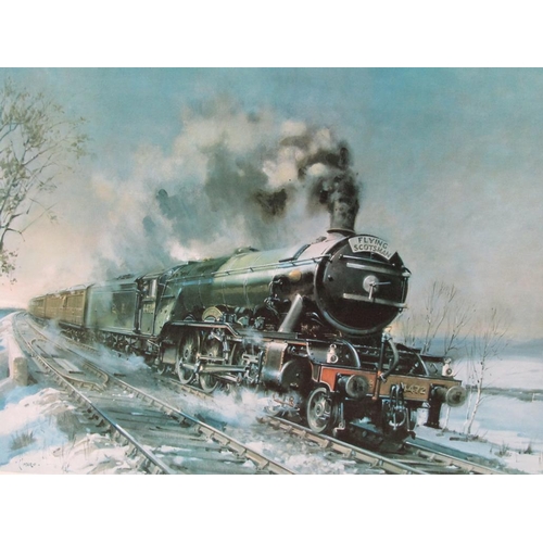 1173 - DON BRECKON - FOUR RAILWAY PRINTS, ALL F/G APPROX 55CM X 78CM