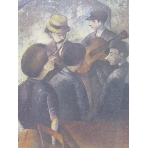 1177 - ROSEL - THE MUSICIANS, COLOURED PRINT, C/G, 40CM X 26CM