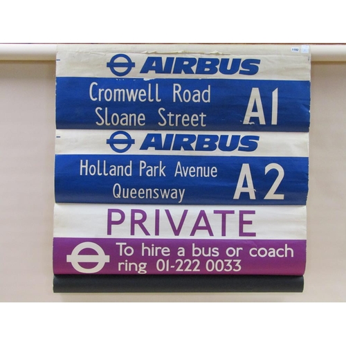 1182 - LONDON BUS DESTINATION ROLLER, 108CM X 120CM