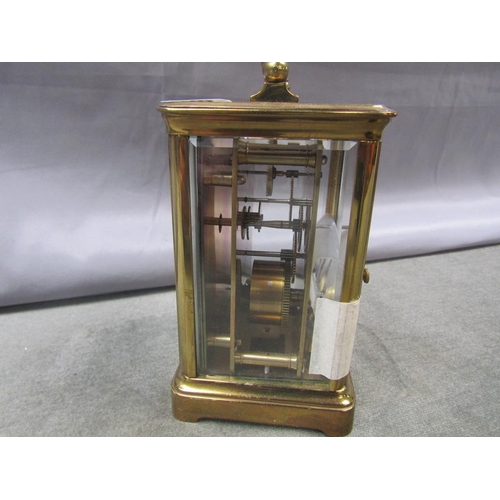 1429 - LARGE BRASS CARRIAGE CLOCK, 13CM H