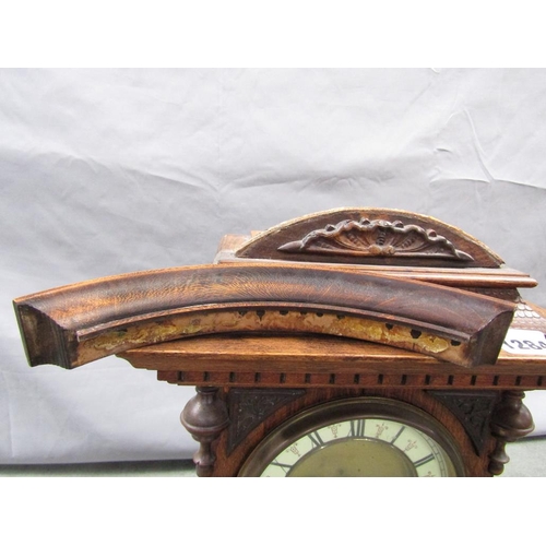 1284 - LATE VICTORIAN BRACKET CLOCK, 38CM H