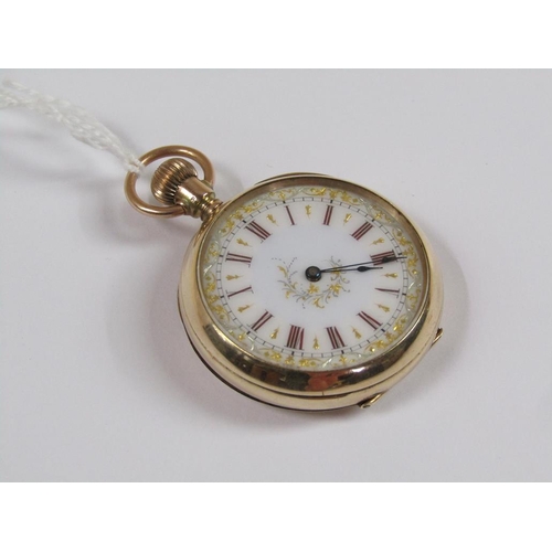 1440 - 19c 10ct GOLD CASED FOB WATCH - 46g TOTAL